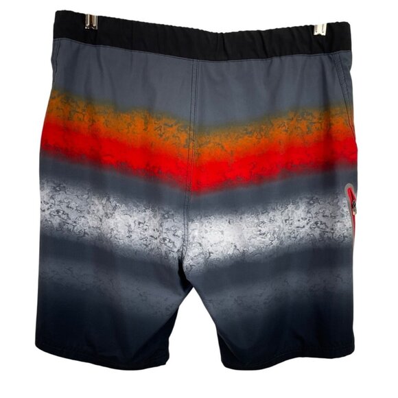 ZeroXposur Swim Trunks Mens Medium Multicolor Striped Board Shorts Pockets - Picture 6 of 10